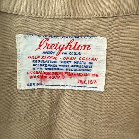 Vintage Creighton Button Down Shirt  USA Size 16 1/2/ L Uniform Style - Picture 3 of 4